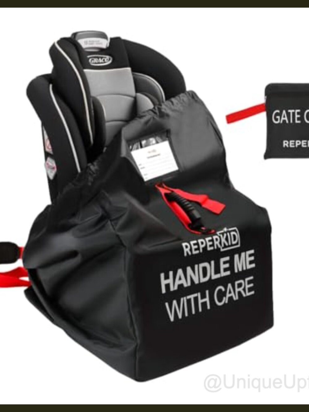 Car Seat Travel Bag Backpack Straps Fits Most Car Seats Water-Resistant